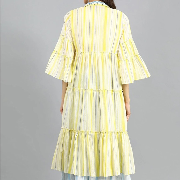 Cotton boho tiered duster coverup made in India - Picture 3 of 9